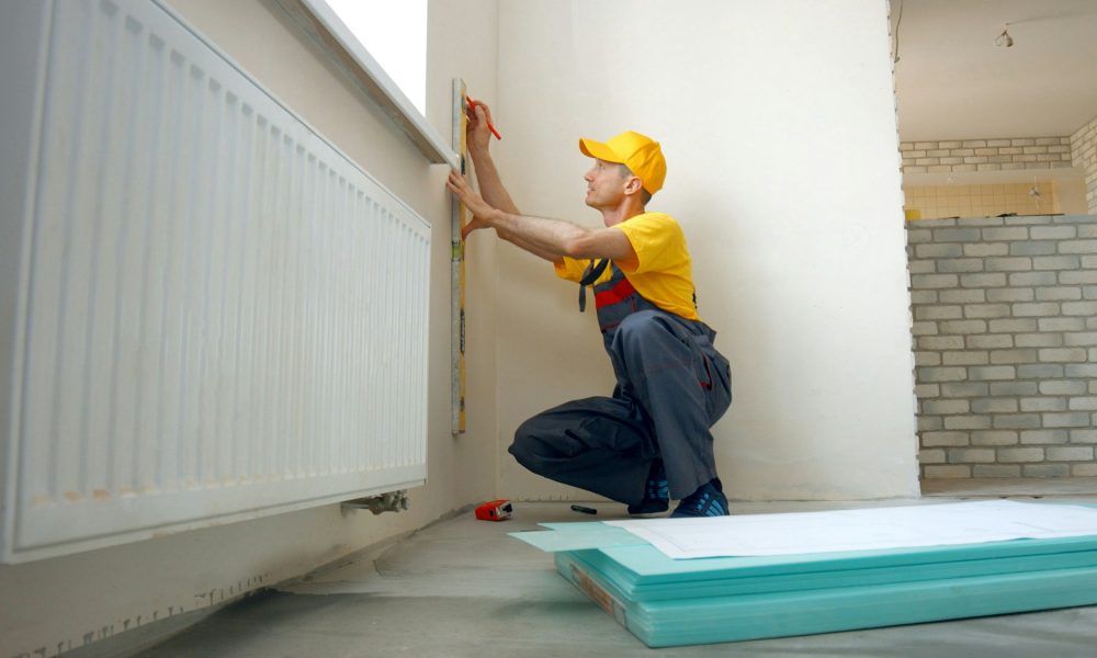 Construction worker making house renovation.